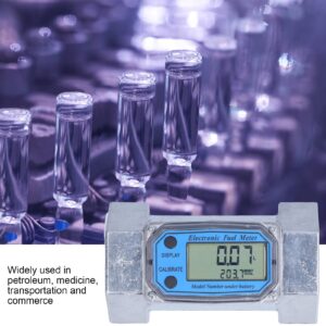 Turbine Flow Meter, 2in Digital LCD Display Flowmeter, 2.3V‑3.3V LLW‑50 Electronic Digital Flow Meter for Diesel Fuel Liquid Water Gas Oil