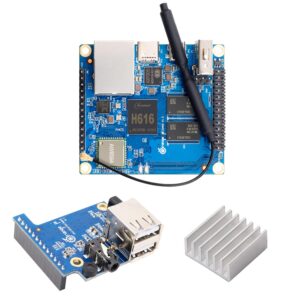 orange pi zero 2 1gb ddr3 allwinner h616 quad core 64 bit with 2mb spi flash, support wifi and bt5.0,gigabit ethernet, open source single board computer run android(zero2+heat sink+expansion board)