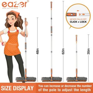 eazer Squeegee Window Cleaner 2 in 1 Rotatable Window Cleaning Tool Kit with Extension Pole, 62'' Telescopic Window Washing Equipment with Bendable and Adjustable Head for Indoor/Outdoor Car Glass