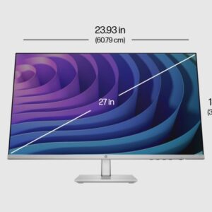 HP 27 inch 1080P Computer Monitor in Silver and Black, 27" Full HD (1920 x 1080) 75Hz Anti-Glare IPS Display with AMD FreeSync, 2 HDMI, 1 VGA, Highly Accurate Color (2024 Model) with Docztorm Dock