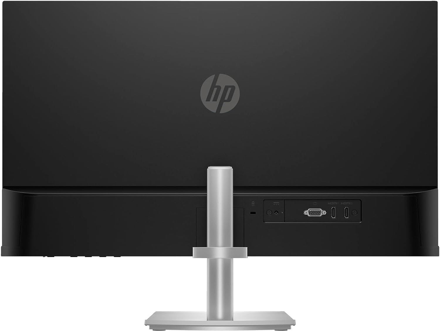 HP 27 inch 1080P Computer Monitor in Silver and Black, 27" Full HD (1920 x 1080) 75Hz Anti-Glare IPS Display with AMD FreeSync, 2 HDMI, 1 VGA, Highly Accurate Color (2024 Model) with Docztorm Dock