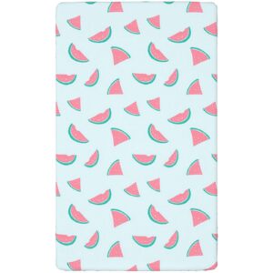 Watermelon Themed Fitted Crib Sheet,Standard Crib Mattress Fitted Sheet Soft & Stretchy Fitted Crib Sheet-Baby Sheet for Boys Girls,28“ x52“,Pastel Pink Dark Seafoam Pale Blue