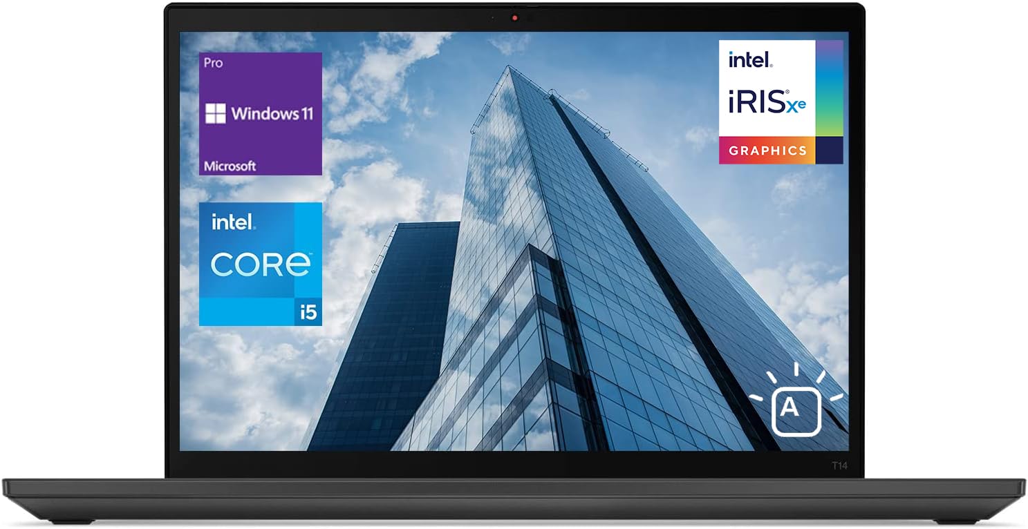 Lenovo ThinkPad T14 Gen 2 14" FHD Business Laptop, Intel Core i5-1135G7, 16GB RAM, 512GB SSD, Webcam, HDMI, Wi-Fi 6, Backlit Keyboard, RJ-45, Windows 11 Pro
