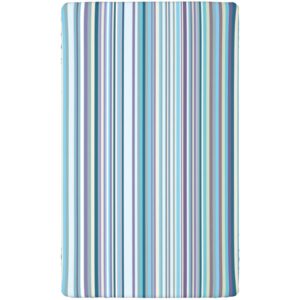 Striped Themed Fitted Mini Crib Sheets,Portable Mini Crib Sheets Soft Toddler Mattress Sheet Fitted-Crib Mattress Sheet or Toddler Bed Sheet,24“ x38“,Blue Lavender Cream