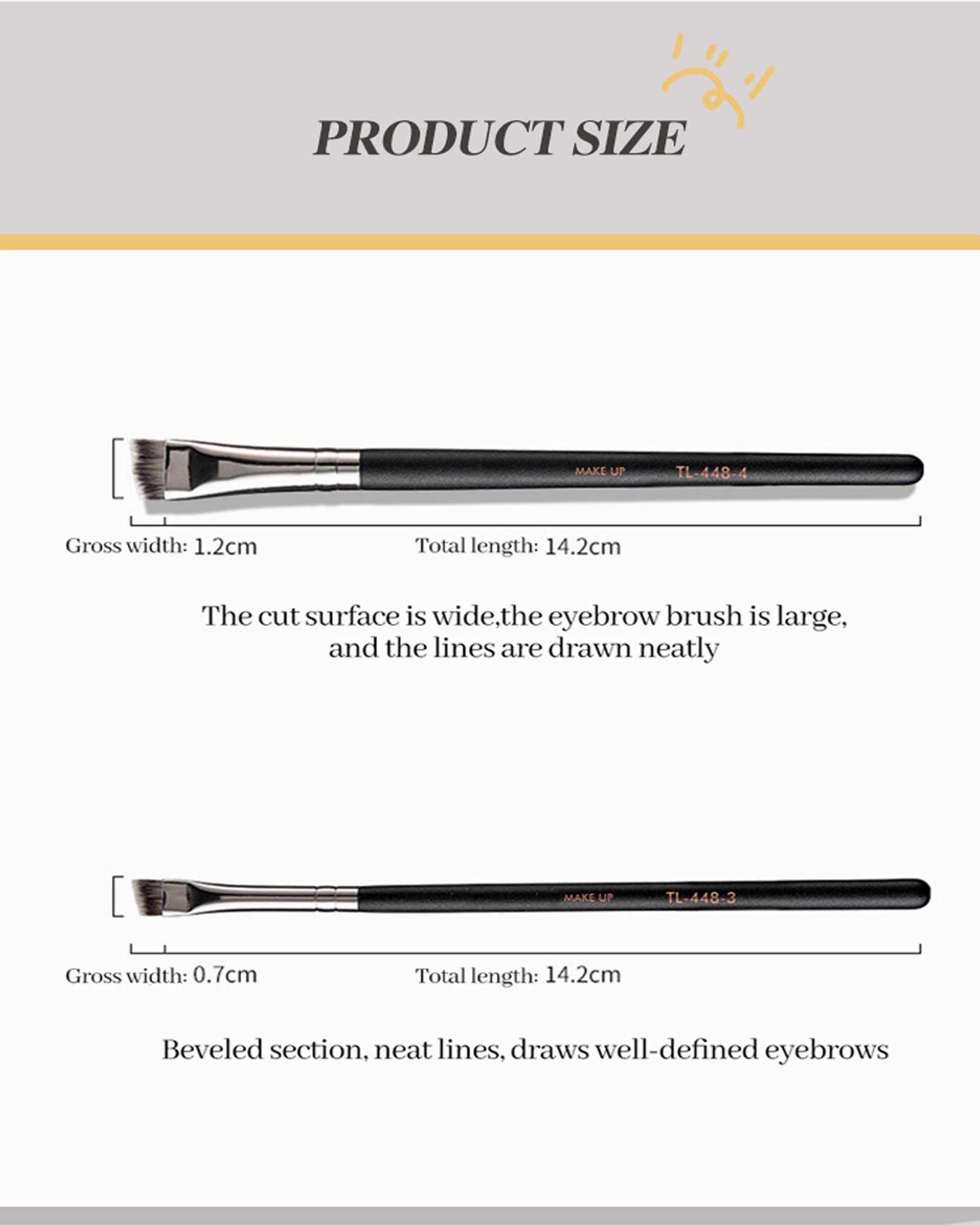 Ultra-Thin Angled Eyebrow Eyeliner Brush Set - 2Pcs Angled Precision Eye Brow Makeup Brush, Fine Point Eyeliner Brush, Cruelty-Free Synthetic Bristles Slanted Pro Eye Makeup Tool Kit, Gift for Women