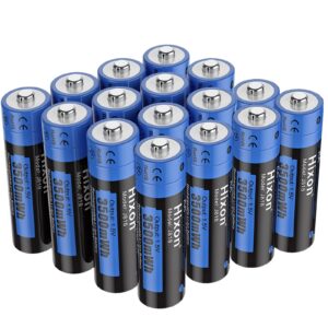 hixon 1.5v rechargeable aa lithium batteries,16-pack 3500mwh double a li-ion battery,1600cycles,constant ooutput,max 3a discharge.(charger not included)