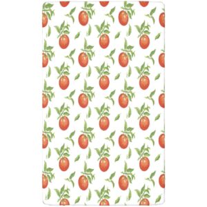 Tangerine Themed Fitted Crib Sheet,Standard Crib Mattress Fitted Sheet Soft and Breathable Bed Sheets-Great for Boy or Girl Room or Nursery,28“ x52“,Fern Green Vermilion White