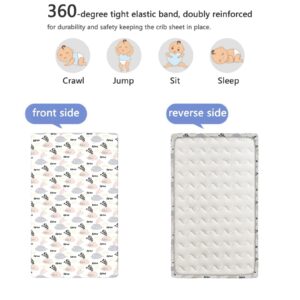 Whale Themed Fitted Mini Crib Sheets,Portable Mini Crib Sheets Ultra Soft Material-Crib Mattress Sheet or Toddler Bed Sheet,24“ x38“,Multicolor