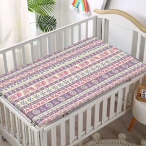 Striped Themed Fitted Crib Sheet,Standard Crib Mattress Fitted Sheet Soft and Breathable Bed Sheets-Great for Boy or Girl Room or Nursery,28“ x52“,Pale Pink Mauve