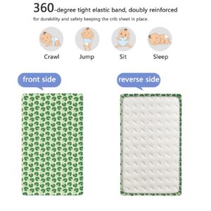 St Patrick's Day Themed Fitted Crib Sheet,Standard Crib Mattress Fitted Sheet Toddler Bed Mattress Sheets-Crib Mattress Sheet or Toddler Bed Sheet,28“ x52“,Green and Pastel Green