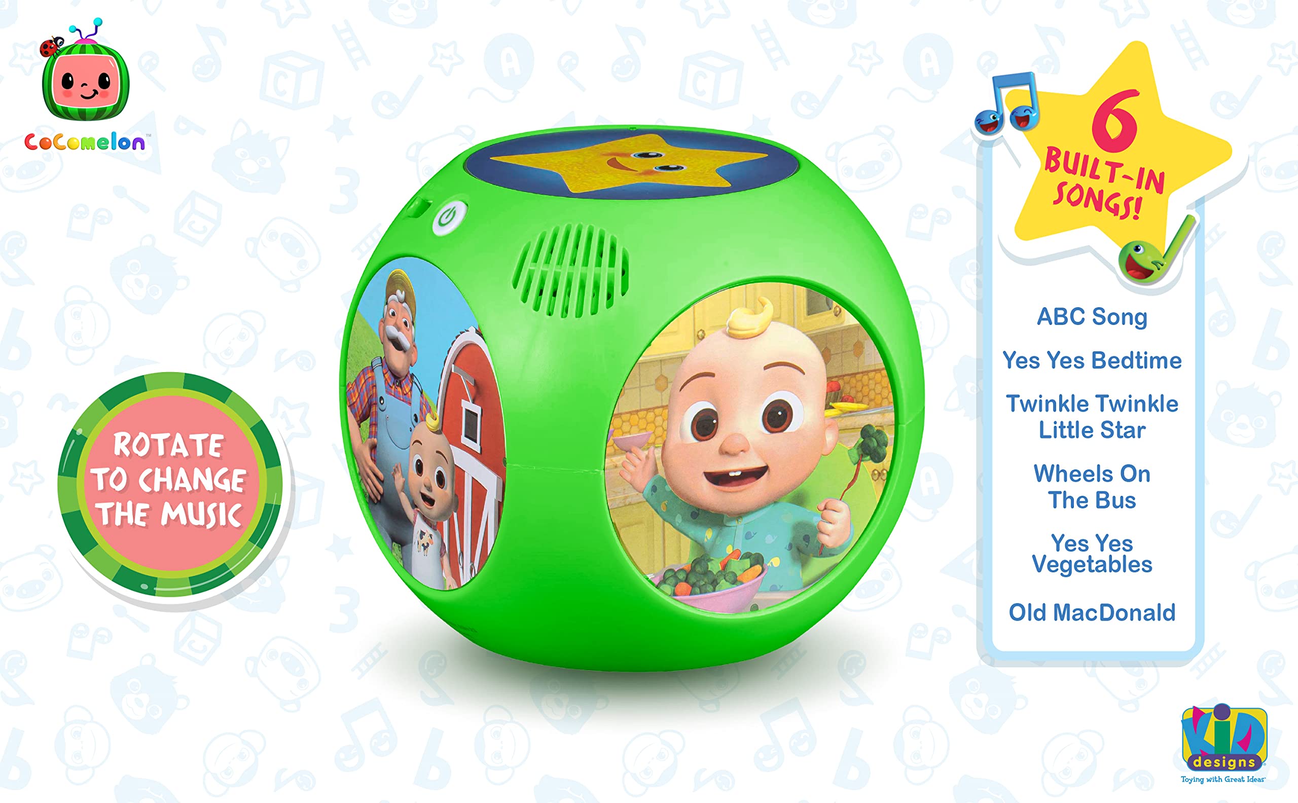 eKids Cocomelon Musical Toy for Toddlers, Tumble Tunes Toy Includes Six Built-in Nursery Rhymes, for Fans of Cocomelon Toys and Gifts for Boys and Girls