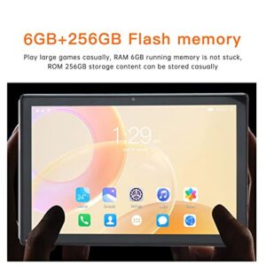 Office Tablet, IPS Screen 6GB RAM 256GB ROM Blue 10 Inch Tablet for Home (US Plug)