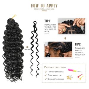 Dansama GoGo Curl Crochet Hair 14 Inch 28 strands Curly Crochet Hair, Ocean Wave Crochet Hair Water Wave Synthetic Braiding Hair Extensions for Black Women (14 inch (Pack of 6), T1B/27)