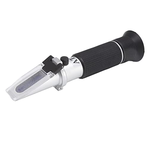 Brix Refractometer, Alcohol Refractometer Handheld 3 in 1 Visual Adjustment Handwheel with ATC for Fruit Juice for Homebrew Kit