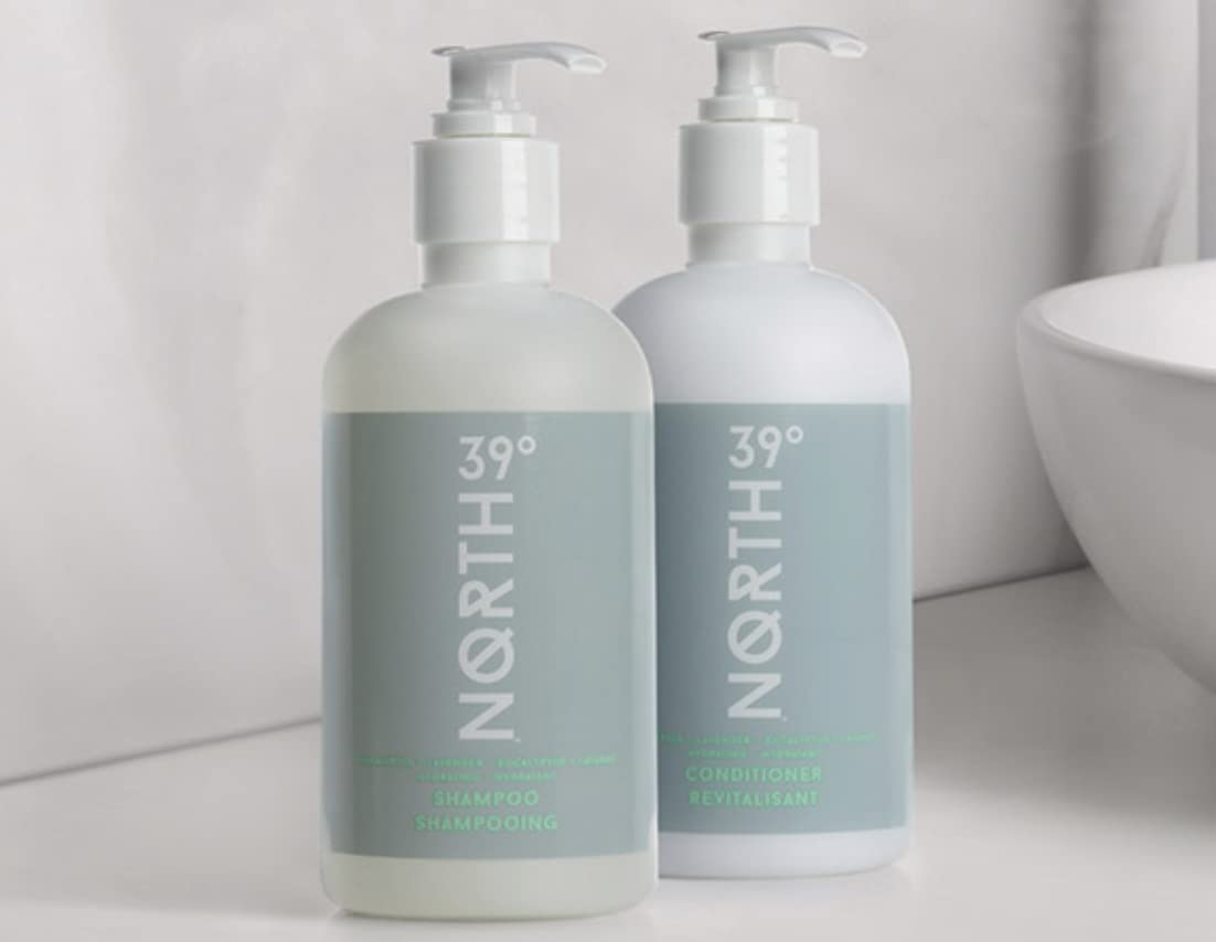 39° North Shampoo & Conditioner Set - Eucalyptus & Lavender Scent - Courtyard by Marriott and Residence Inn Hotels - Cleansing & Moisturizing - All Natural - 8.5oz - Hair Care Set