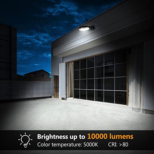 Led Barn Light 100w Outdoor Wall Lights Motion Sensor IP65 Waterproof 10000 Lm Closet Light Fixtures Ceiling Mount Light Easy to Install Aluminum Lamps for Backyards, Farms, Parking Lots, Garages