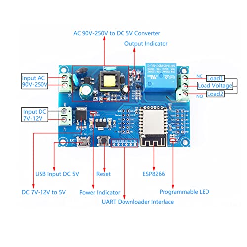 Relay Module, Development Relay Board 1 Channel Strong Driving USB5V for Control