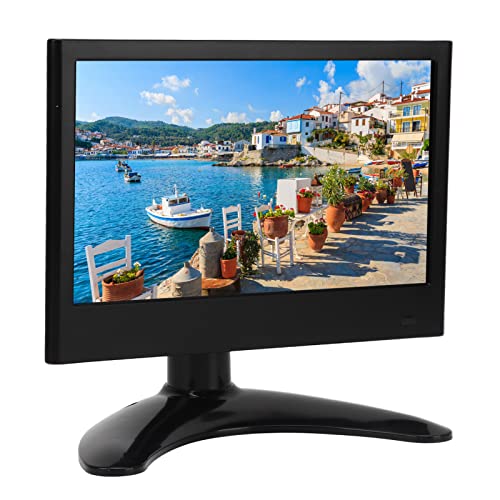 Capacitive Touchscreen Monitor, Computer Desktop Monitor Dual Speakers 7 Inch HD Multimedia Interface VGA AV DC Input for Laptop (US Plug)