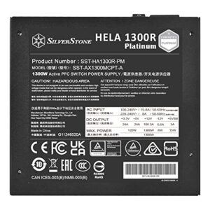 SilverStone Technology HELA 1300R Platinum ATX 3.0 / PCIe Gen 5 1300W Fully Modular Power Supply with Compact Dimensions, SST-HA1300R-PM