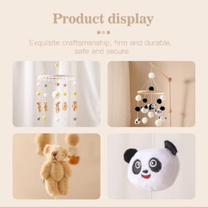 Baby Mobile for Crib | Wooden Wind Chime Bed Bell | Bear Panda Felt Cloud Baby Crib Nursery Mobile Star Moon for Baby Boys and Girls | Boho Nursery Decor for Infant Bedroom Hanging Decoration