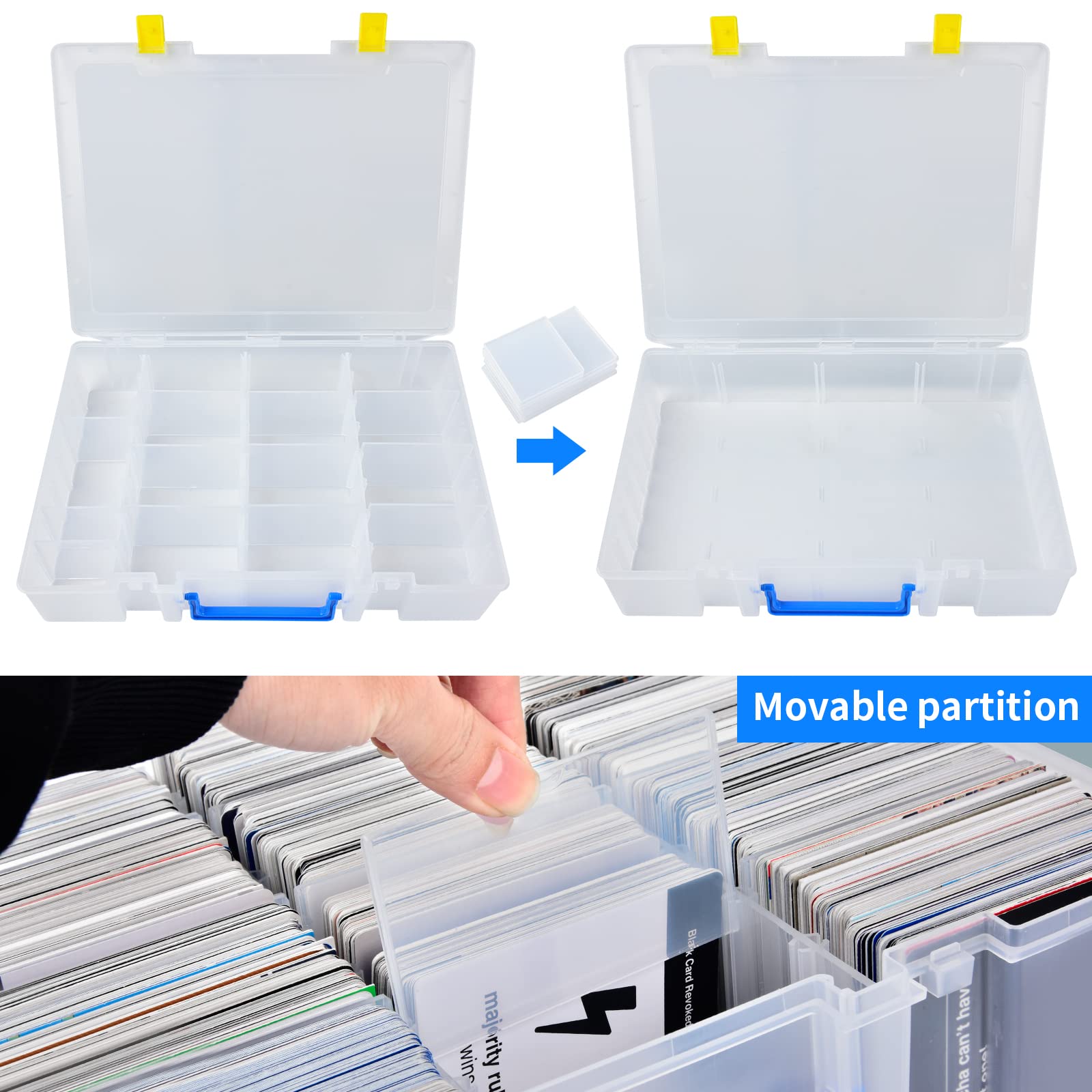 Xuerdon Battery Organizer Storage Holder Case with Double-Sided, Trading Card Storage Box, 2300+ Playing Card Case Holder Organizer