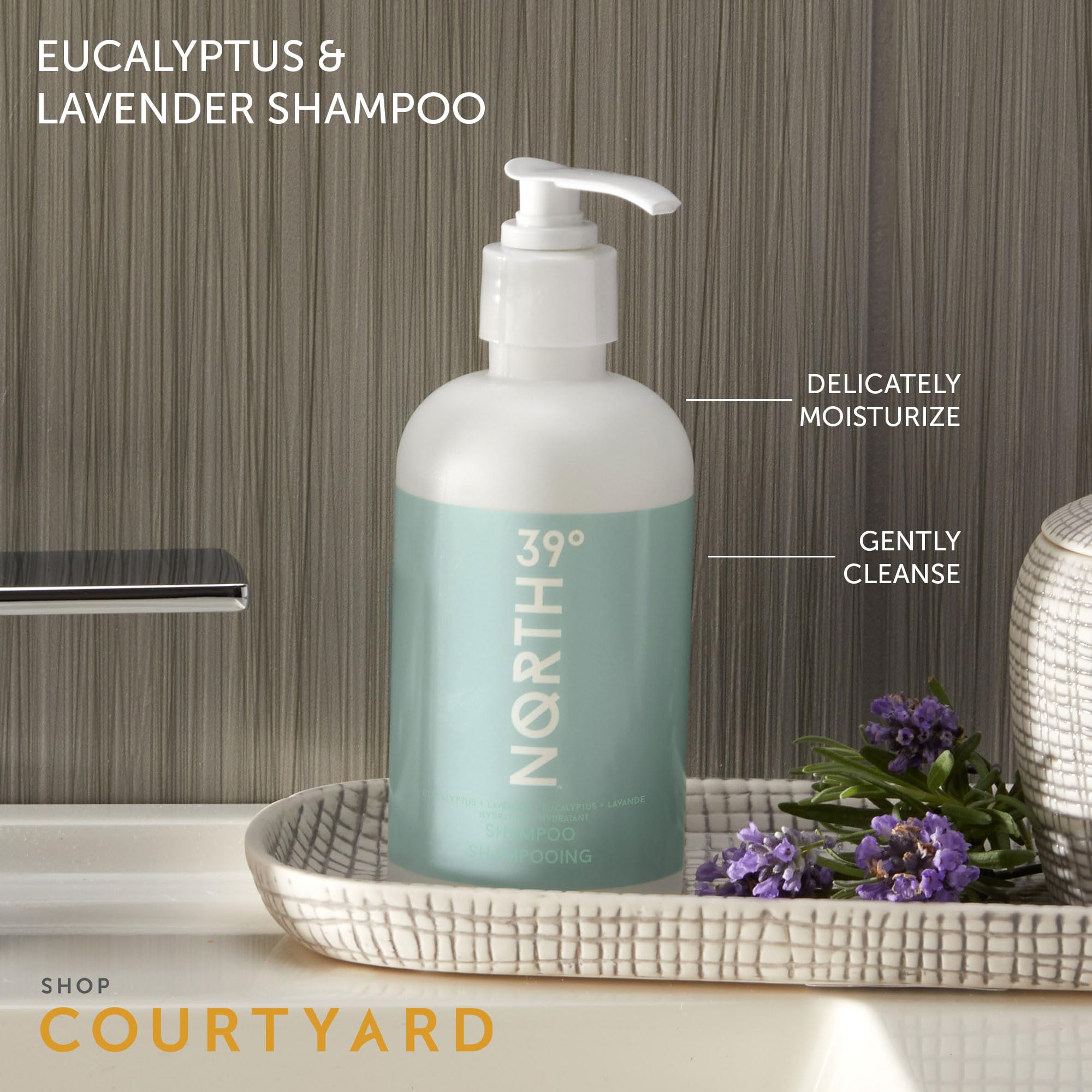 39° North Shampoo - Eucalyptus & Lavender Scent - Featured in Courtyard by Marriott and Residence Inn Hotels - Cleansing & Moisturizing - All Natural Shampoo - 8.5oz