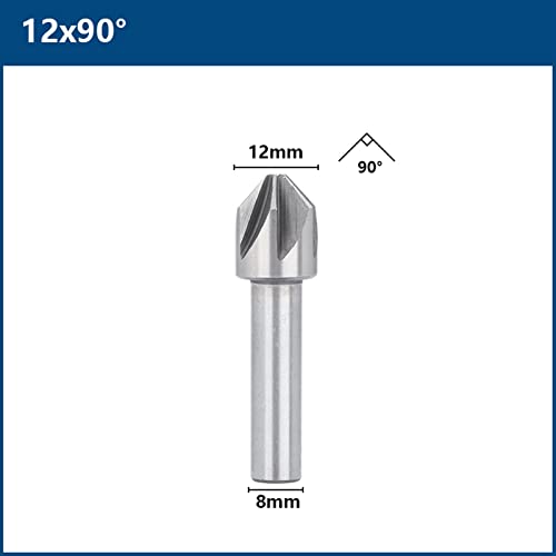 AHAFEI Steel Chamfering 60/90 Degrees Countersink Drill Bit Metal Chamfering Drill Hole 1Pcs (Color : 12X90D)