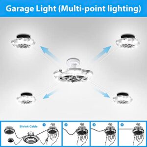 URBERY 120w Garage Light Round 5-Head Lighting, Bright Led Garage Light, Led Light Bulbs for Barn