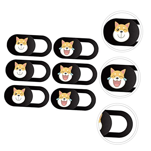 SOLUSTRE Phone Camera Cover 6pcs Decoration Privacy Web Dog Pattern Adhesive Slide with Laptop Cover Tablet Computer Phone Protector Lovely Webcam Blocker for Camera Tablet para Niños