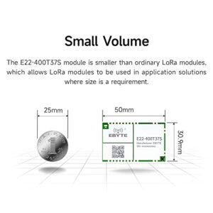 433MHz Lora Wireless RF Module E22-400T37S 37dbm Long Distance 20KM Low Power LBT RSSI IPEX Stamp Holes PA+LNA