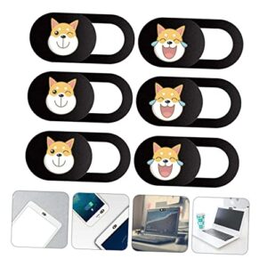 SOLUSTRE Phone Camera Cover 6pcs Decoration Privacy Web Dog Pattern Adhesive Slide with Laptop Cover Tablet Computer Phone Protector Lovely Webcam Blocker for Camera Tablet para Niños