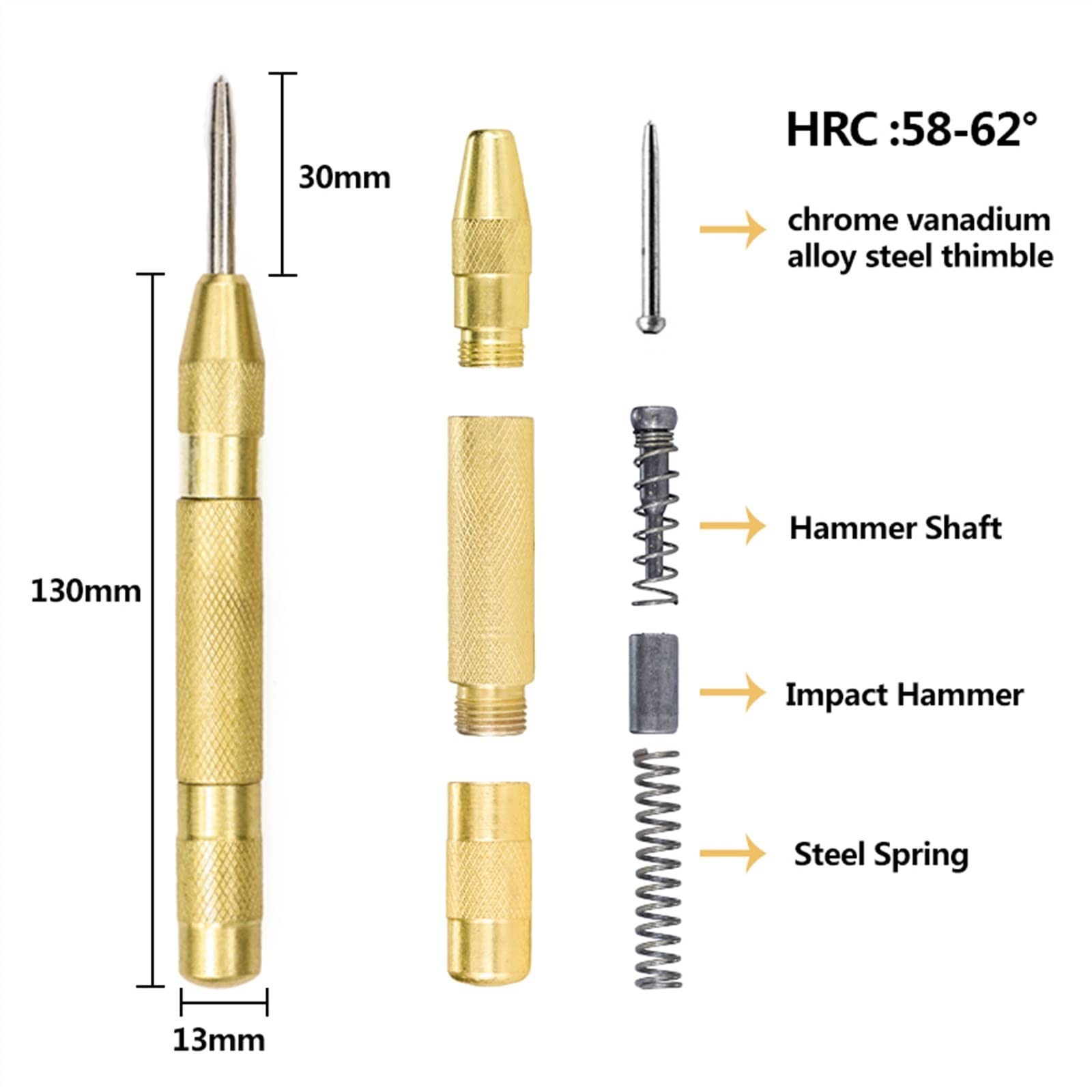 Hex Shank Countersink Drill Bit 6-19mm Set Titanium Coated 5 Flute Hole Drill 90 Degrees Wood Chamfering 6Pcs (Color : 6pcs with Punch)