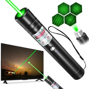 [professional] rechargeable green light flashlight long distance range for tv/led/lcd screens tactical flashlights presentation office/outdoors/astronomic/construction [001]