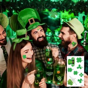 St. Patrick's Day Temporary Tattoos,Face Body Shamrock Accessories Tattoos Stickers for Saint Patrick's Day Party Favor Decoration(Style One)