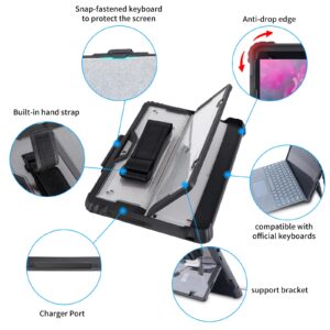 AOAO for Microsoft Surface Pro 11/10/9 Case with Shoulder Strap, Hand Strap, Stylus Pen Holder, Rugged, Shock-Absorbing and Drop-Resistant