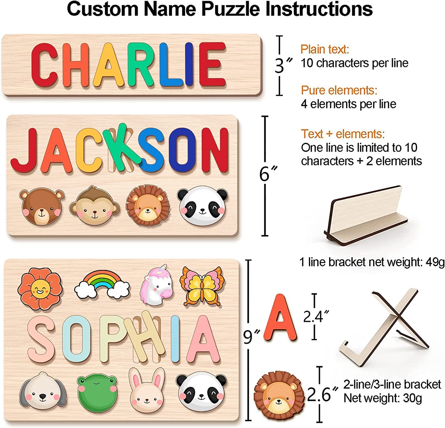 Personalized Name Puzzle Easter Gifts for Kids, Custom Easter Basket Stuffers Toddler Puzzle Toy for Boy Girl Gift with Engraved Text Greetings on Back Toys for 1 Year Old Girl Gifts