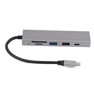 USB C Hub, Aluminum Alloy USB C Adapter 6 in 1 100W PD Charging for Monitor