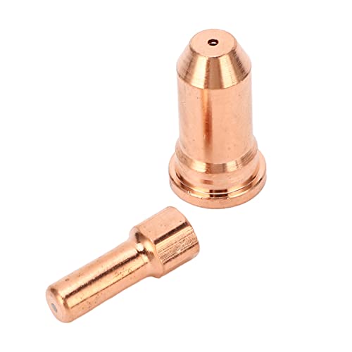 Plasma Cutter Torch Nozzle, 10Pcs Copper Standard Size Lightweight Nozzle Electrode Kit High Temperature Resistant Easy to Use for Replacement