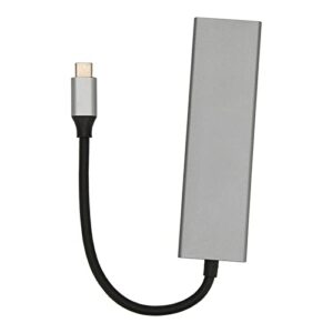 USB C Hub, Aluminum Alloy USB C Adapter 6 in 1 100W PD Charging for Monitor