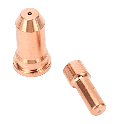 Plasma Cutter Torch Nozzle, 10Pcs Copper Standard Size Lightweight Nozzle Electrode Kit High Temperature Resistant Easy to Use for Replacement