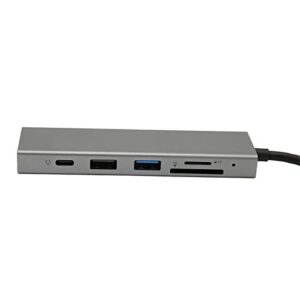 USB C Hub, Aluminum Alloy USB C Adapter 6 in 1 100W PD Charging for Monitor