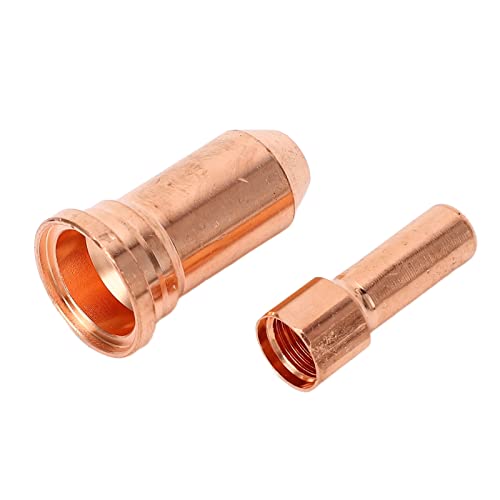 Plasma Cutter Torch Nozzle, 10Pcs Copper Standard Size Lightweight Nozzle Electrode Kit High Temperature Resistant Easy to Use for Replacement