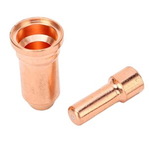 Plasma Cutter Torch Nozzle, 10Pcs Copper Standard Size Lightweight Nozzle Electrode Kit High Temperature Resistant Easy to Use for Replacement