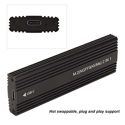 SSD Enclosure, SSD Case Dual Protocol Easy to Install for PC