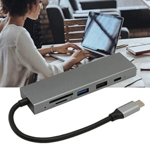 USB C Hub, Aluminum Alloy USB C Adapter 6 in 1 100W PD Charging for Monitor