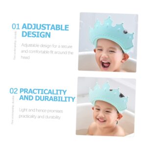 Plastic Shower Cap Shower Bathing Bath Shampoo Safe Visor Hair Soft Cap Blue for Supplies Washing Shape Hat Green Crown Adjustable Caps Silicone Swim Cap