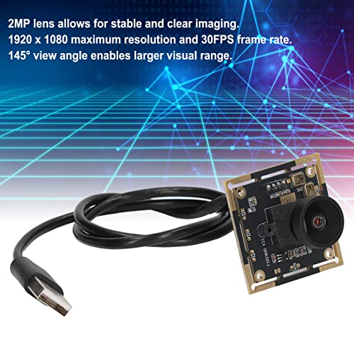 Camera Module, 145° Field of View 30FPS 1920x1080 USB 2MP Mini Camera Board for Image