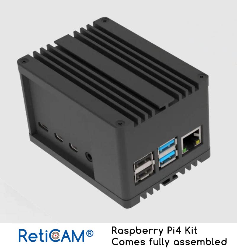 Raspberry Pi 4 Model B 4GB Kit - Aluminum Case, Fully Assembled, 4GB RAM, 64GB SD Card, Power Supply