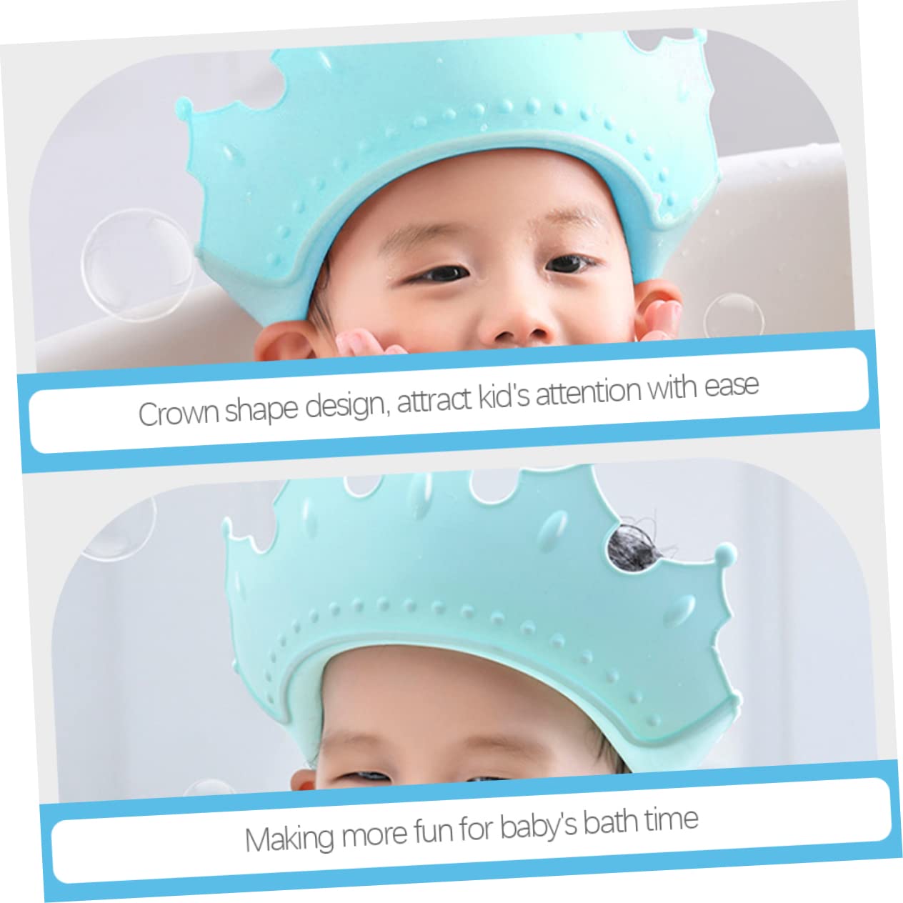 Plastic Shower Cap Shower Bathing Bath Shampoo Safe Visor Hair Soft Cap Blue for Supplies Washing Shape Hat Green Crown Adjustable Caps Silicone Swim Cap