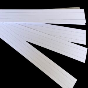 Reskid Ruled Sentence Strips, Thick Paper - 80lb Cardstock 3 x 24 Inches, White, Pack of 100 - Ideal for Classrooms, Offices, or Homes (100)